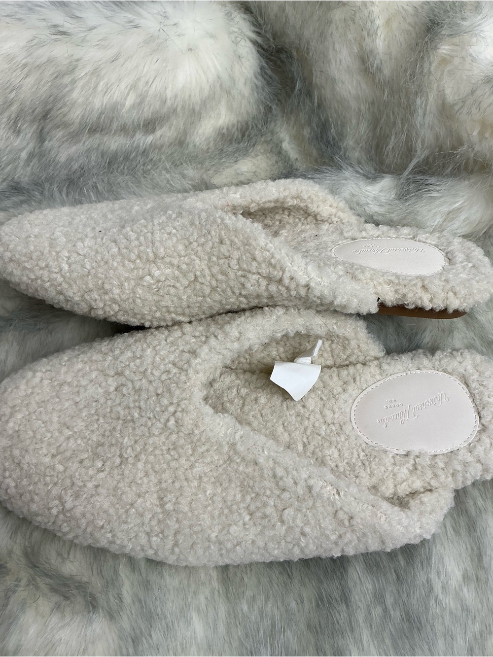 2275 - Cozy Plush Cream Sherpa Slip-On Women's Slippers - Picture 2 of 4